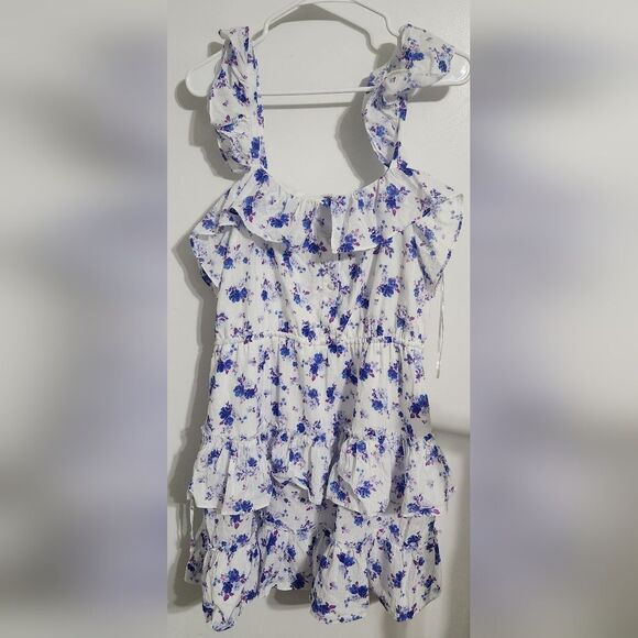 LoveShackFancy Blue Floral Mini Dress - Picture 4 of 10